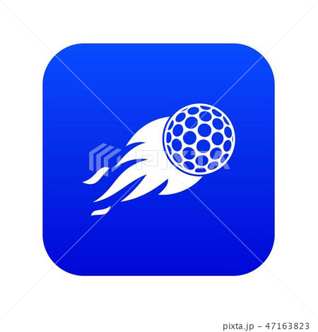 Burning golf ball icon digital blue Burning golf ball icon digital blue 47163823