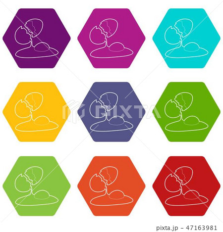 Egg icons set 9 vector 47163981