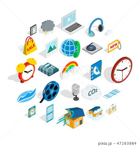 Season icons set, isometric style 47163984