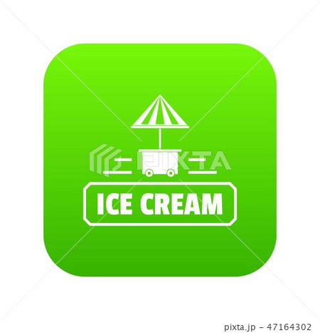 Ice cream stand icon green vector Ice cream stand icon green vector 47164302