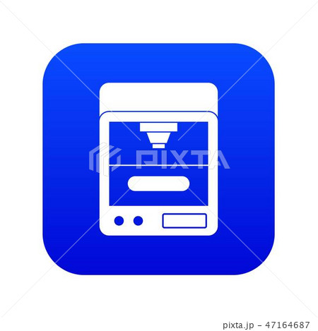 3D printer icon digital blue 3D printer icon digital blue 47164687