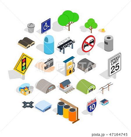 City government icons set, isometric style 47164745