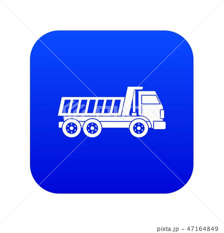 Dumper truck icon digital blue 47164849