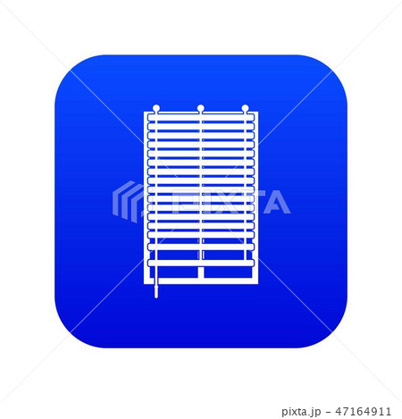 Window with wooden jalousie icon digital blue Window with wooden jalousie icon digital blue 47164911