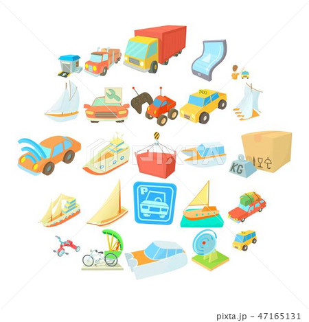 Various transportation icons set, isometric style 47165131