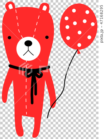 かわいい クマ くま 熊 赤い風船のイラスト素材 47168295 Pixta