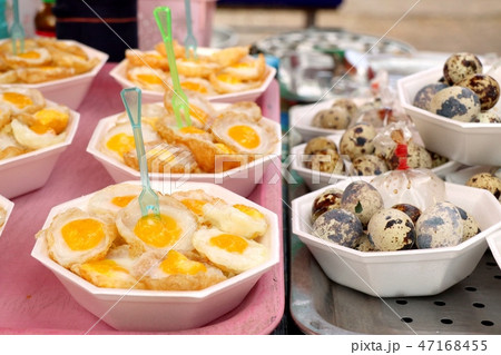 Quail eggs at street food Quail eggs at street food 47168455
