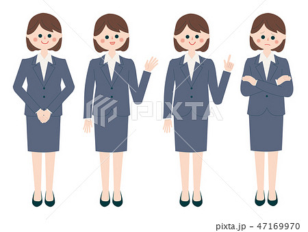 A Set Of Working Woman In A Suitのイラスト素材