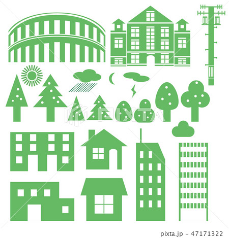 町並み・建築物のシンプルアイコン -Simple icon of street·building- 47171322