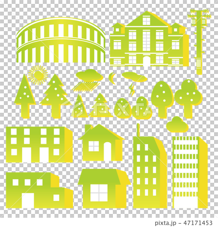Townscape and architecture semi-stereoscopic icon Stereoscopic of street · building 47171453