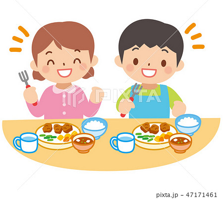 子供の食事のイラスト素材