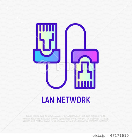 Patch cable thin line icon. Vector illustration 47171619