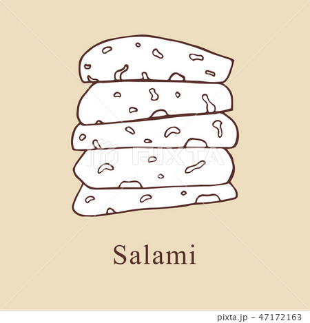 Salami vector illustration in cartoon style. 47172163