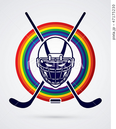 Hockey helmet front view graphic vector. Hockey helmet front view graphic vector. 47175230