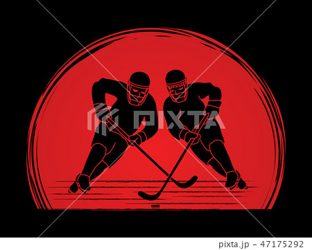 Hockey player action graphic vector 47175292