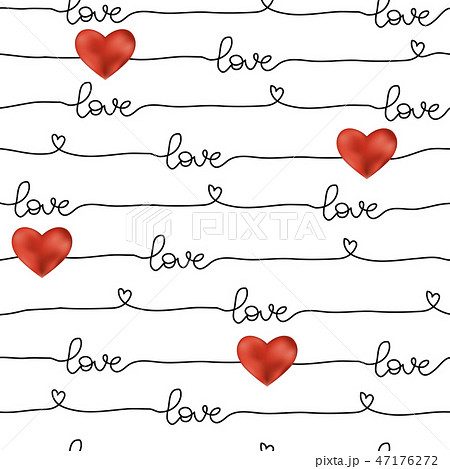 Pattern for Valentine's Day simple line seamless Pattern for Valentine's Day simple line seamless 47176272