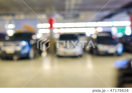 Blurred parking indoor of super store modern trade 47176626