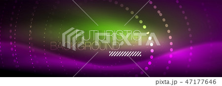 Glowing neon circle line dots, round line design, abstract style on black background. Neon abstract Glowing neon circle line dots, round line design, abstract style on black background. Neon abstract 47177646