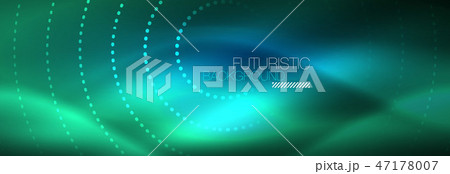 Glowing neon circle line dots, round line design, abstract style on black background. Neon abstract Glowing neon circle line dots, round line design, abstract style on black background. Neon abstract 47178007