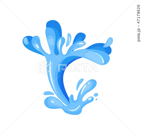 Blue ocean or sea wave water splash, wavy symbol of nature in motion vector Illustration Blue ocean or sea wave water splash, wavy symbol of nature in motion vector Illustration 47178626
