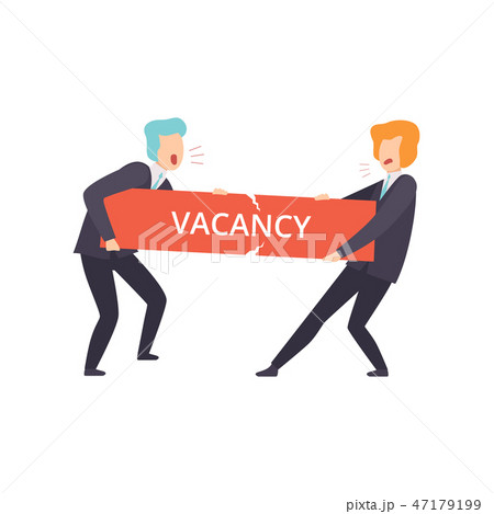 Businessmen fighting for a vacancy, business competition, job seekers, unemployment, job search 47179199