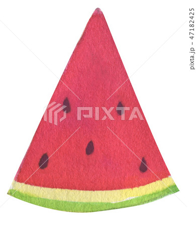 水彩 手描き スイカ 47182425