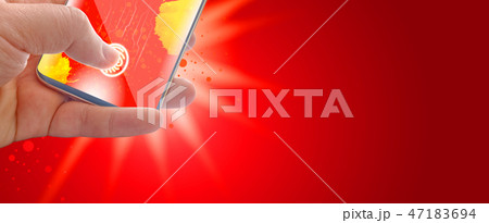 E-Commerce pay. Chinese New Year finger scan. 47183694