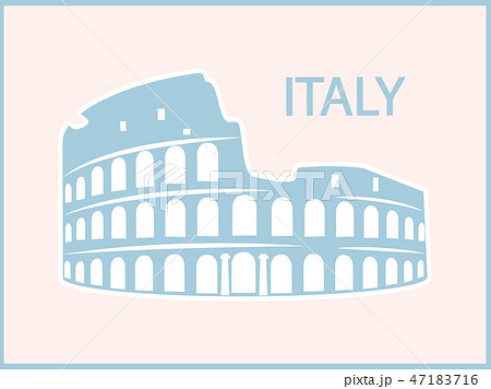 Italy Poster Colosseum Ancient Landmark Vector 47183716