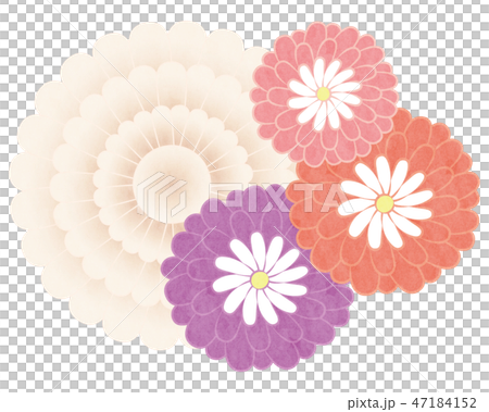 Cut material-Japanese style flower 15 tech 47184152