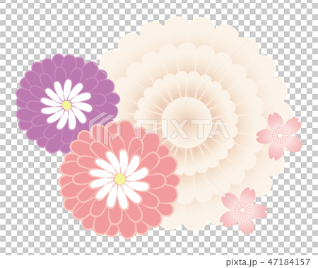 Cut material-Japanese style flower 14 Cut material-Japanese style flower 14 47184157