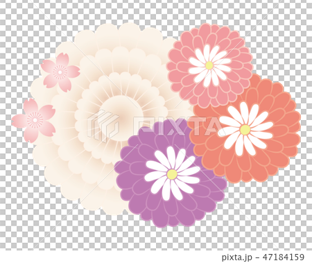 Cut material-Japanese style flower 13 47184159