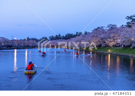 青森県 弘前城の夜桜 青森県 弘前城の夜桜 47184351
