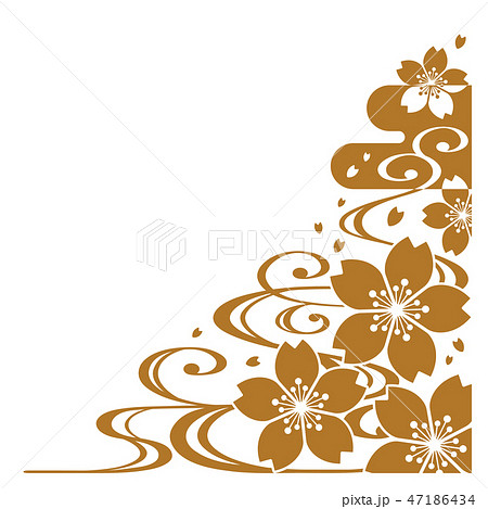 Japanese Style Cherry Blossom Decoration Frame Stock Illustration