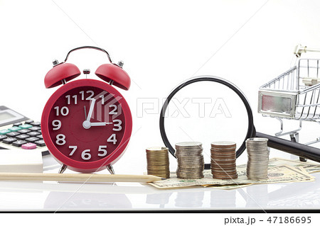 Stack of coins Money banknote and business object Stack of coins Money banknote and business object 47186695