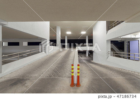 Modern white Parking garage interior  47186734