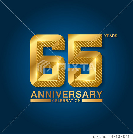65 years anniversary celebration logotype.  65 years anniversary celebration logotype.  47187871
