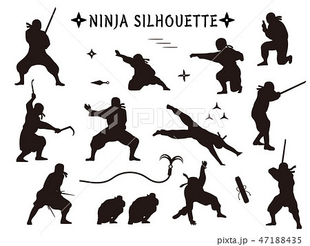Ninja Silhouette Illustration Material Stock Illustration