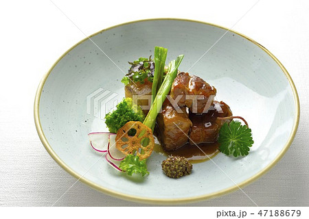 豚の角煮　オシャレ盛り 47188679