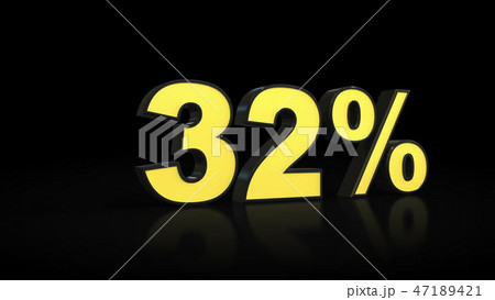 thirty-two 32 percent 3D rendering 47189421
