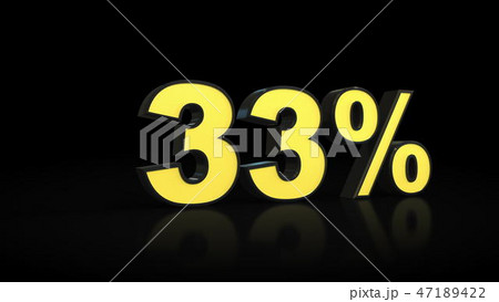 thirty-three 33 percent 3D rendering 47189422