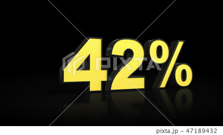 forty-two 42 percent 3D rendering 47189432
