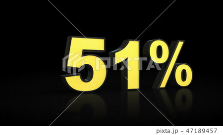 fifty-one 51 percent 3D rendering 47189457