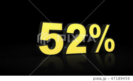 fifty-two 52 percent 3D rendering fifty-two 52 percent 3D rendering 47189459