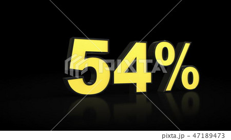 fifty-four 54 percent 3D rendering fifty-four 54 percent 3D rendering 47189473