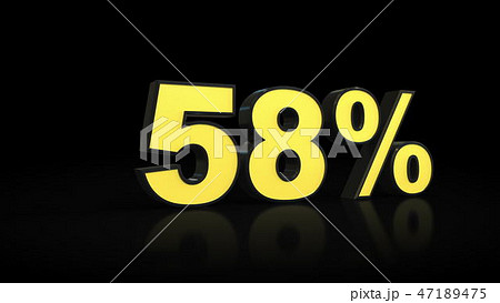 fifty-eight 58 percent 3D rendering 47189475
