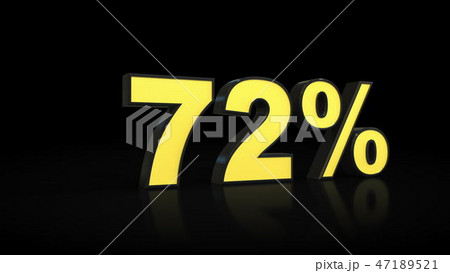 seventy-two 72 percent 3D rendering seventy-two 72 percent 3D rendering 47189521