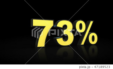 seventy-three 73 percent 3D rendering 47189523