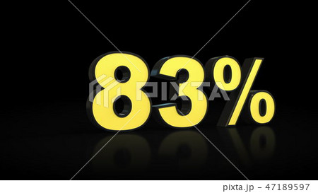 eighty-three 83 percent 3D rendering 47189597