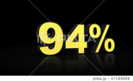 ninety-four 94 percent 3D rendering 47189608