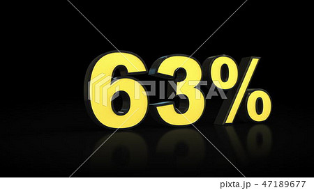 sixty-three 63 percent 3D rendering 47189677
